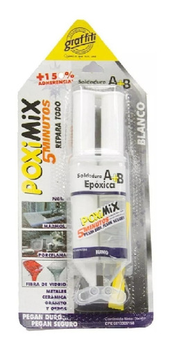 Imagen 4 de 4 de Pega Epoxica Translucida 5 Minutos Poximix Repara Todo Nuevo