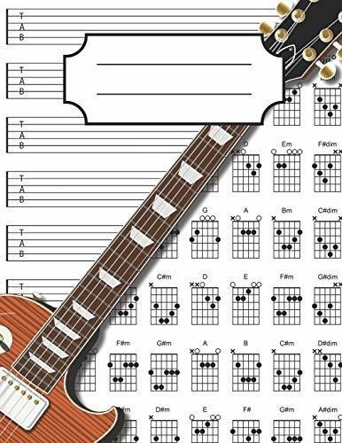Cuaderno De Notas De Guitarra: Papel De Escritura De Tablatu