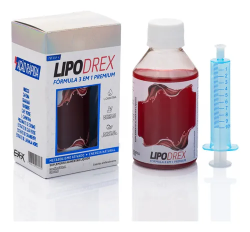 Lipo-drex Termogênico E Diuretic Natural 180ml Exx Nutrition Sabo...
