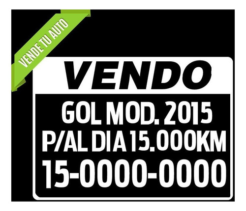 Calco Vendo Auto | Cartel Vendo | Sticker Vendo - X3 Unid.