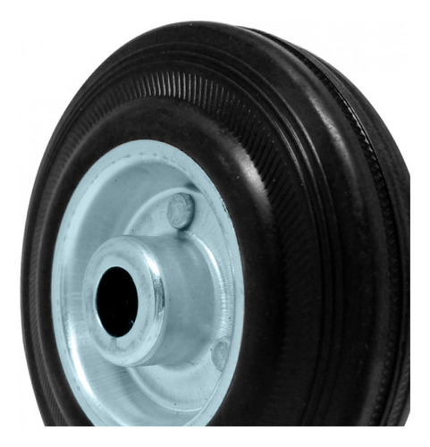 Roda De Borracha 125 Mm X 15 Mm Com Rolamento Agulha E Eixo Rodas Preto