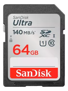 Memoria Sd 64gb Ultra Sandisk Clase10 140mbs - Tda Fisica