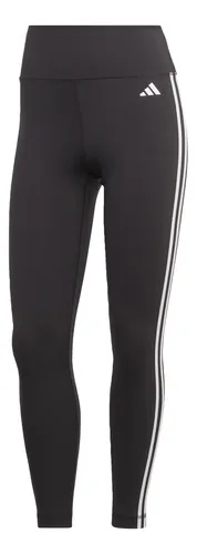 Calça Legging Adidas 3 Listras Feminina Preta e Rosa - FutFanatics