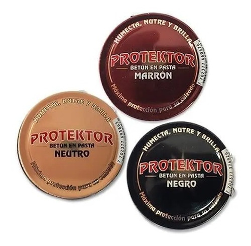 Crema Para Zapatos Betún Protektor Negro O Marron 30gr X3pza