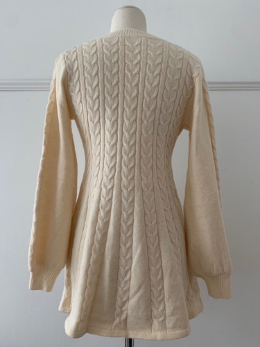 Elegante Minisuéter De Punto Con Cuello En V Y Manga Larga E