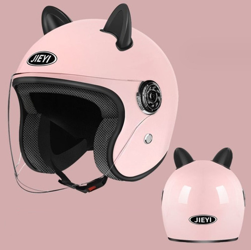 Casco De Motocicleta Con Orejas Gato Para Hombres Y Mujeres