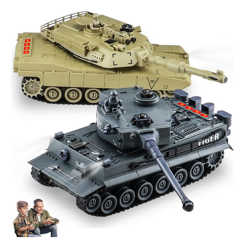 Set De Tanques Kiomtrk Rc, Con Torreta Giratoria Y Sonid [u]