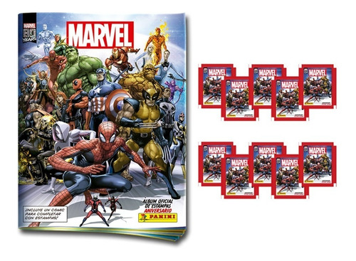 Marvel 80 Años - 10 Sobres + Album De Obsequio