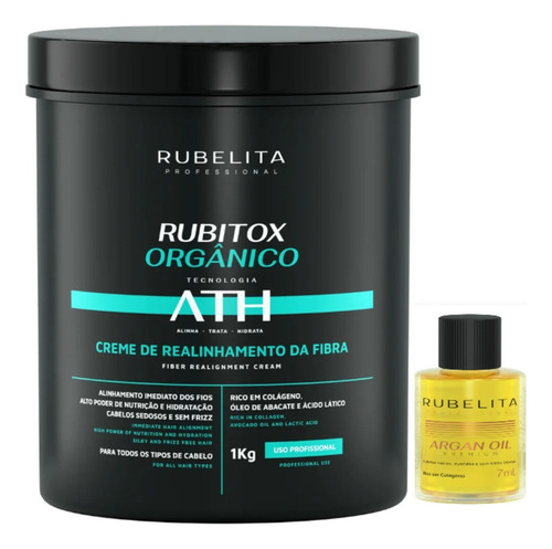 Btox Capilar Orgânico Sem Formol 1kg Rubelita + Óleo Argan