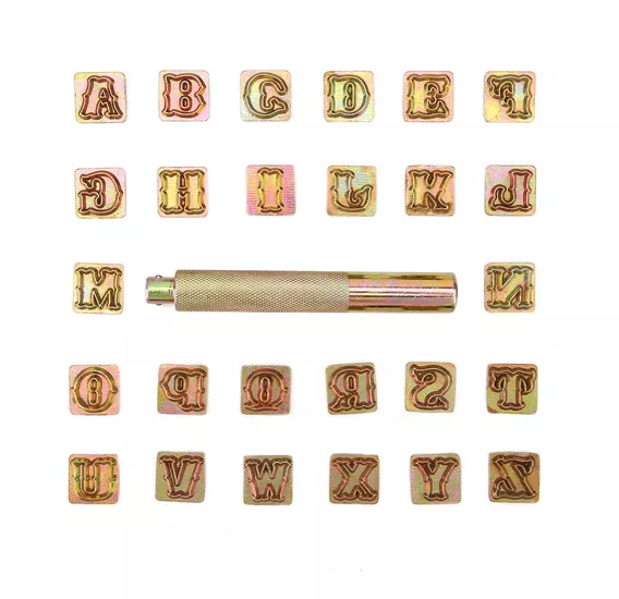 herramientas de perforación 3 mm sello de números 0 a 9 letras Filhome 36 sellos de piel del alfabeto de la A a la Z 