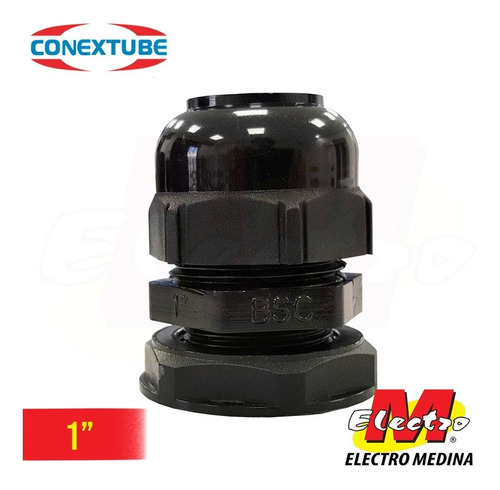 Prensacable C Tuerca Negro Bsc 1  Conextube Electro Medina
