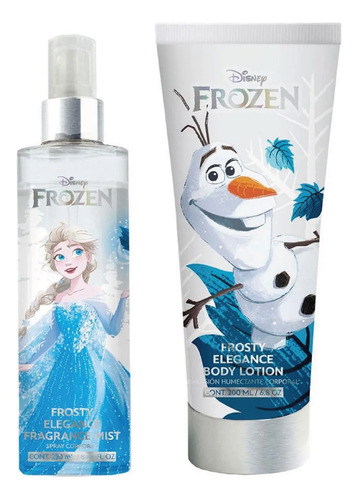 Set Body Mist Elsa Disney Crema Corporal Con Glitter 2 Pzs