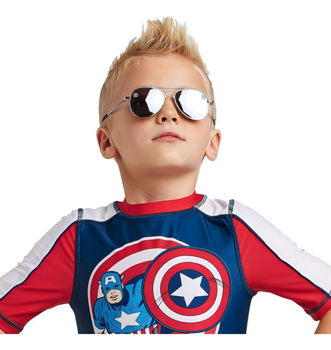 Gafas de sol infantiles importadas de Disney Store 2750042151764P, color plateado, marco cromado, lente gris clásica