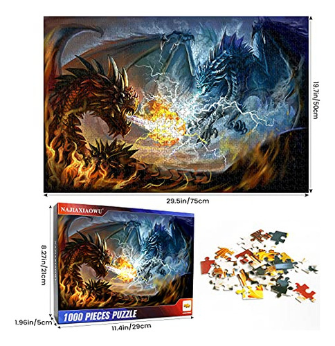 Puzles Para Adultos, 1000 Piezas, Dragón De Fuego