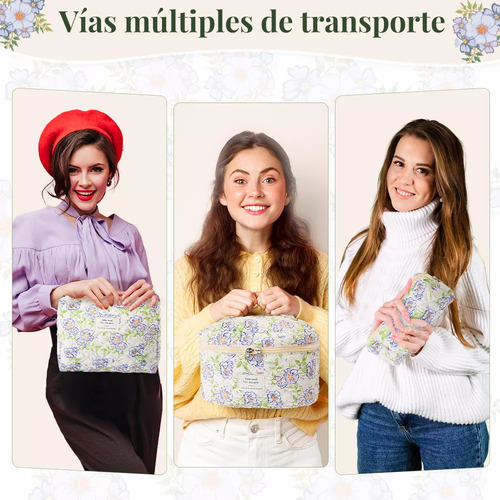 Cosmetiqueras De Maquillaje Bolsa Neceser Kit 3 Pzs Estuches