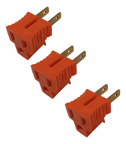 6 Clavijas Convertidoras Adaptador Tipo A 127v Naranja