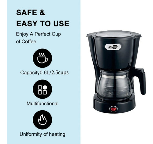 Cafetera Goteo Profesional Percoladora 6 Tazas 0.6l 550w
