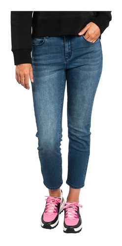 Jeans Mujer Symbol High Rise Straight Azul Cat