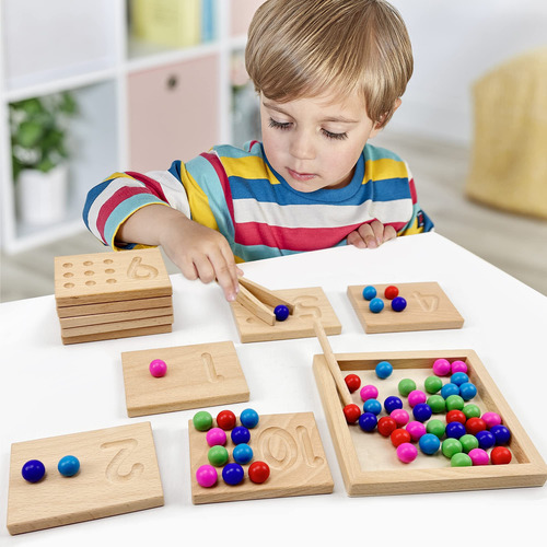 Juego De Tablas De Seguimiento De Números De Madera Montesso