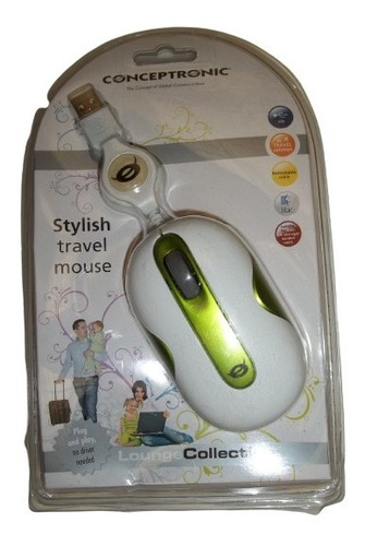 Conceptronic Stylish Wired Travel Mouse Portátil De Viaje