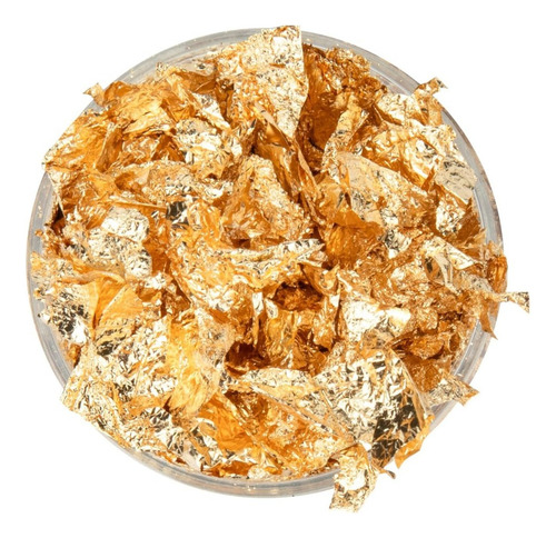 Pote Grande De Pan De Oro O Láminas De Oro Para Resina