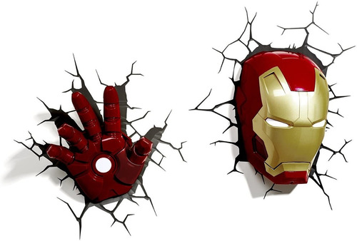 Lámpara Led Fx De Iron Man 3d, Máscara Para Decoración De Pa