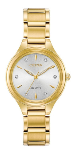 Citizen Corso Diamond Silver Dial Fe2102-55a ...... Dcmstore Color De La Correa Oro Color Del Bisel Oro Color Del Fondo Plateado 61107