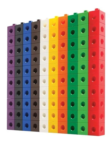 Cubos Conectores X100 X10 Colores, Método Singapur 