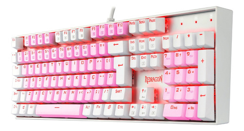 Redragon Mitra Single Color Rosa E Branco Switch Azul