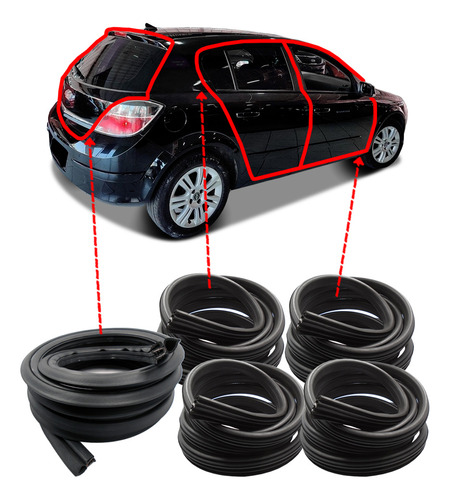 Kit Borracha Vedação 4 Portas E Mala Vectra Gt 2006 A 2011