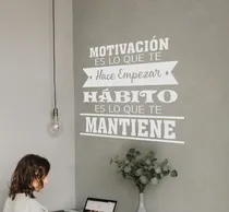 Comprar Vinilos Decorativos Vinil Pared Frases Letras Hábito...