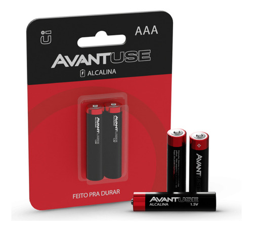 Kit 2 Pilhas Alcalina Aaa Palito 1.5v Avant Use