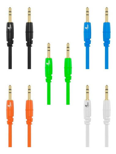 Imagen 2 de 10 de Cable Auxiliar Audio 3,5mm Xtech On The Go Xtg-232 Verde Css