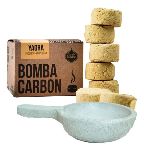 Bomba Carbon Sagrada Madre Yagra X 12 + Sahumador