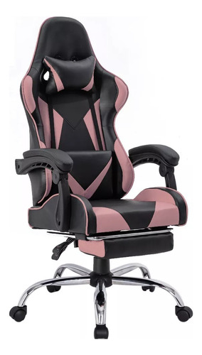 Silla Escritorio Pc Gamer Reforzada - Clipper Ph - Rosanegra