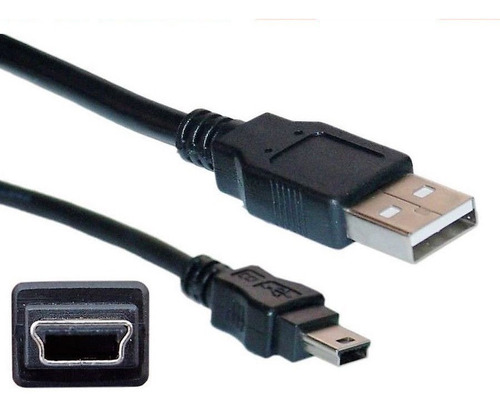 5ft Negro Tipo De Cable Usb 2.0 A Mini B Macho A Macho 5 Pin