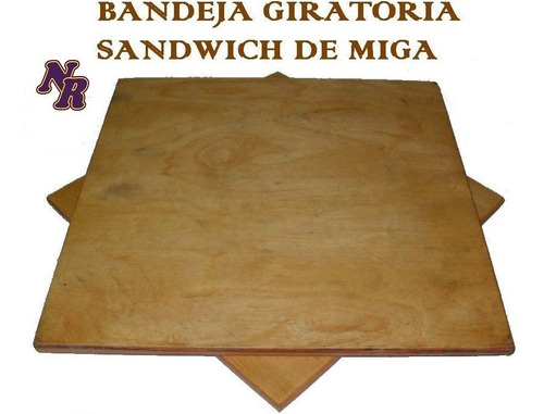 Bandeja Giratoria Para Molde Sandwich De Miga Madera 30x30