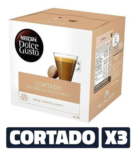 Imagen 1 de 4 de Dolce Gusto Cortado Espresso Caja X 16 U Nescafé (pack X3)