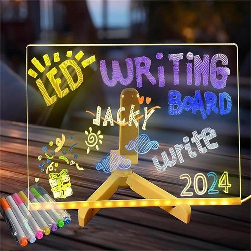 Pizarra Led Con Colores, Pizarra De Borrado En Seco Con Luz