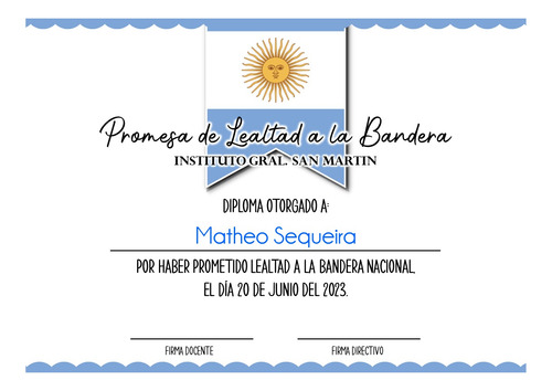 Kit Imprimible Diploma Promesa De Lealtad A La Bandera