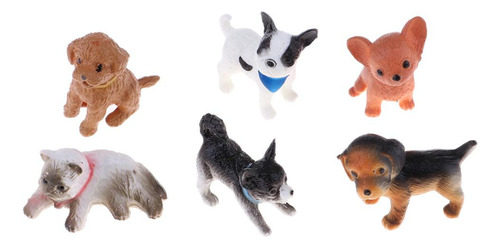 6x Figura De Cachorro Gato De Simulación En Miniatura