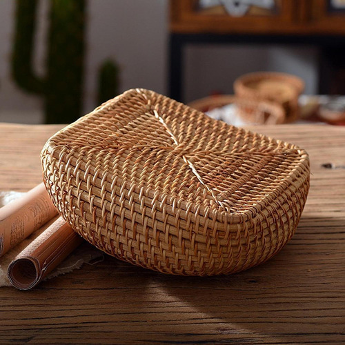 Cesta De Almacenamiento De Ratán, Cesta De Mimbre, L