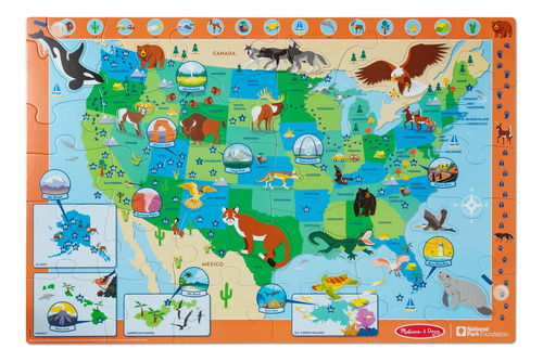 Melissa & Doug National Parks U.s.a. Map Floor Puzzle - 45 P