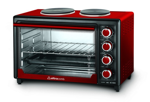 Horno Eléctrico Doble Anafe Ultracomb Uc 40ac 3200w Rojo