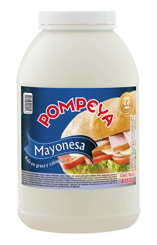 Salsa Mayonesa 4150g Pompeya Cj 4 - g a $12