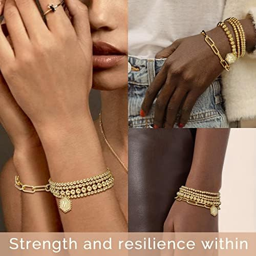 Showee Gold Beade Beade Para Mujeres Pulsera De Cuentas De U