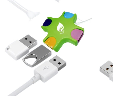 Conector Multiple Concentrador  Usb 2.0 Con 4 Puertos