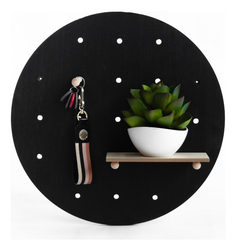 Repisa Circular Estante Pegboard D/moderno Organizador Color Negro