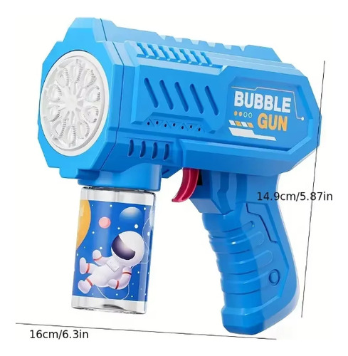 Burbujero Automático Pistola Space Bubble Gun Con Luz A Pila Rosa