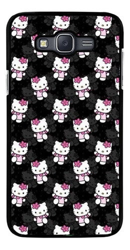 Funda Protector Rudo Para Samsung Galaxy Kitty Negro Tapiz